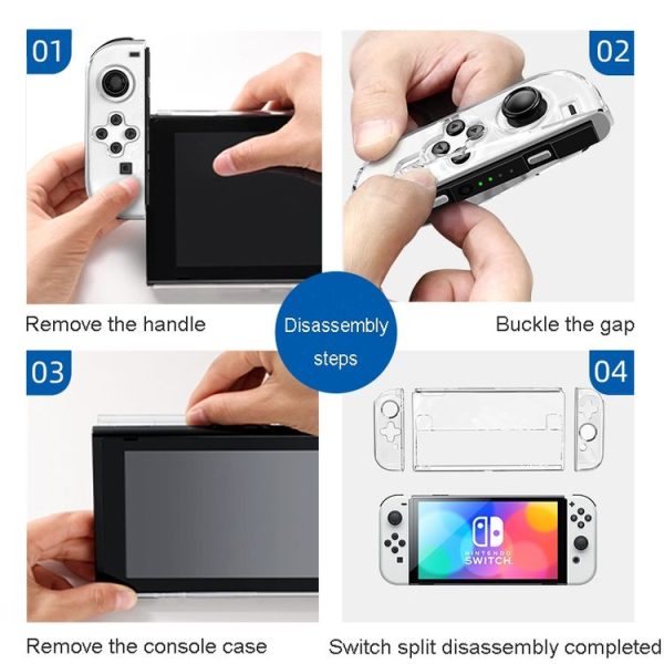 HAIFVA HF-207 For Switch OLED Split Crystal Shell TPU+PC Transparent Protective Case - Image 8