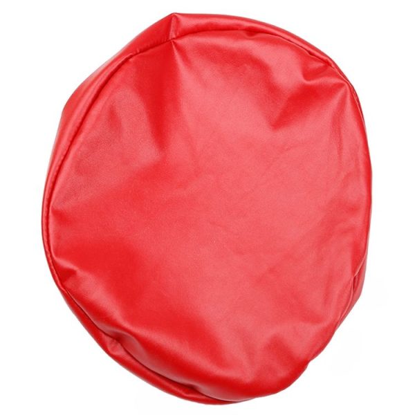Diameter 28-35cm Simple PU Leather Stretch Round Stool Cover Waterproof Lift Chair Cover (Red)