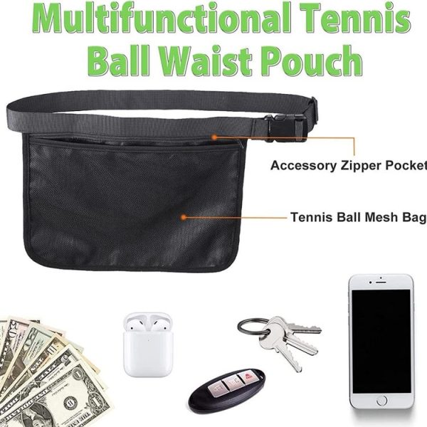 Portable Ball Waist Pack Tennis Ball Storage Bag (Black) - Image 4