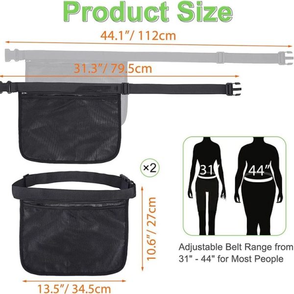 Portable Ball Waist Pack Tennis Ball Storage Bag (Black) - Image 5