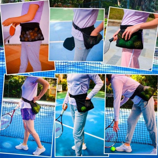 Portable Ball Waist Pack Tennis Ball Storage Bag (Black) - Image 6