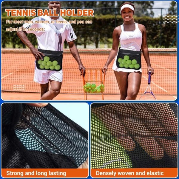 Portable Ball Waist Pack Tennis Ball Storage Bag (Black) - Image 7