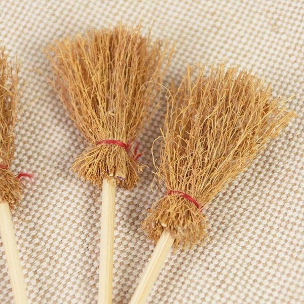 5pcs Halloween Mini Broom Ornaments Witch Broom Toy Accessories Red Rope 4cm x 9.5cm - Image 7