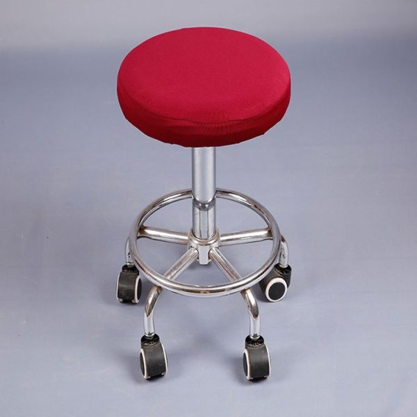 Diameter 28-35cm Stretch Round Stool Sleeve Swivel Round Chair Covers (Red)
