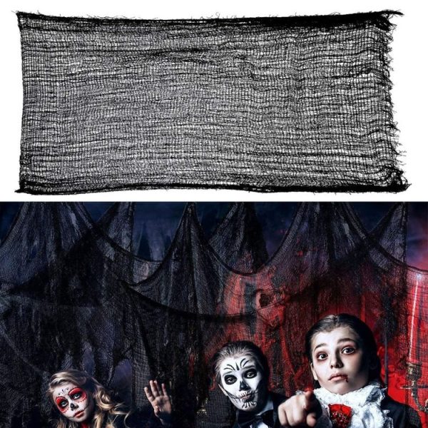 76 x 183cm Halloween Gauze Roving Polyester Cotton Haunted House DIY Decorative Gauze (Black) - Image 3
