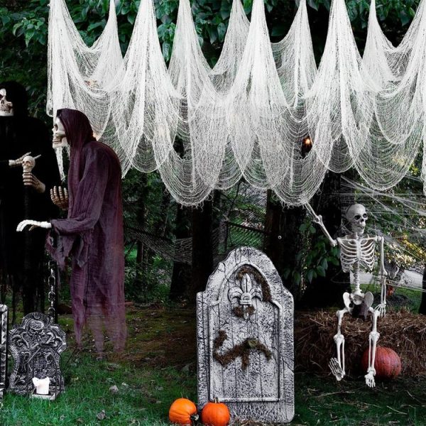 76 x 183cm Halloween Gauze Roving Polyester Cotton Haunted House DIY Decorative Gauze (Black) - Image 6