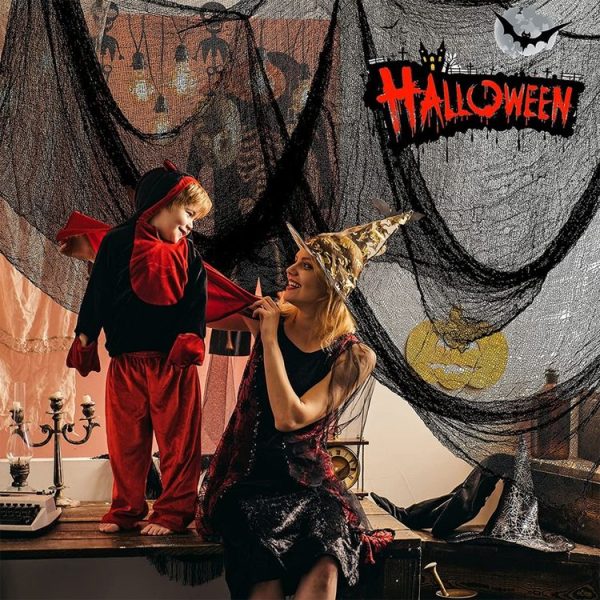 76 x 183cm Halloween Gauze Roving Polyester Cotton Haunted House DIY Decorative Gauze (Black) - Image 7