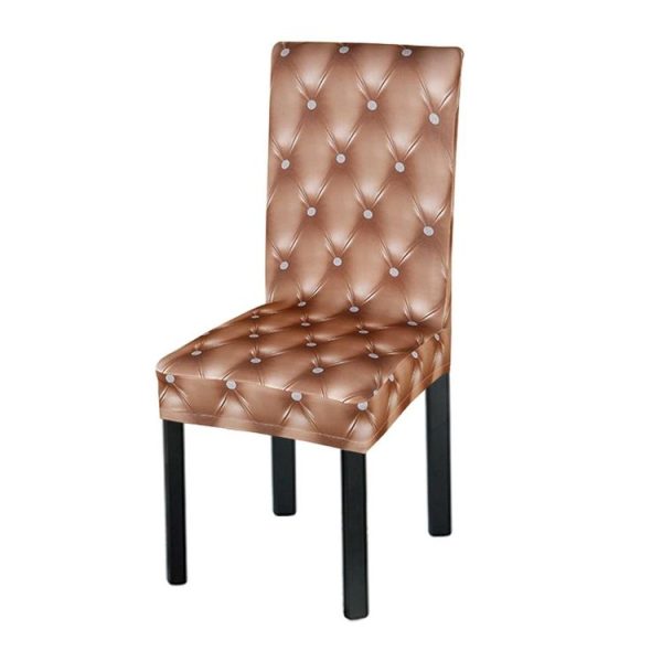 Anti-Fouling Household Chair Cover Dining Chair Sleeve One-Piece Stretch Chair Cover (Champagne)