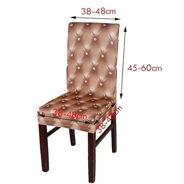 Anti-Fouling Household Chair Cover Dining Chair Sleeve One-Piece Stretch Chair Cover (Champagne) - Image 3