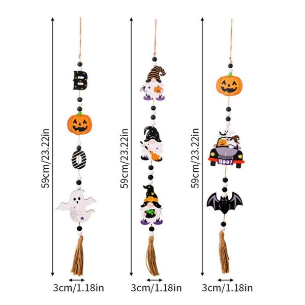 Halloween Home Party Bead Hanging Tag Holiday Scene Decoration Props (Ghost) - Image 3