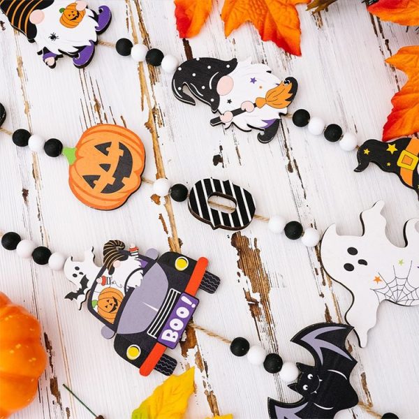Halloween Home Party Bead Hanging Tag Holiday Scene Decoration Props (Ghost) - Image 6