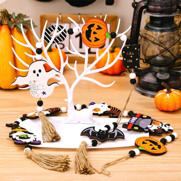 Halloween Home Party Bead Hanging Tag Holiday Scene Decoration Props (Ghost) - Image 7