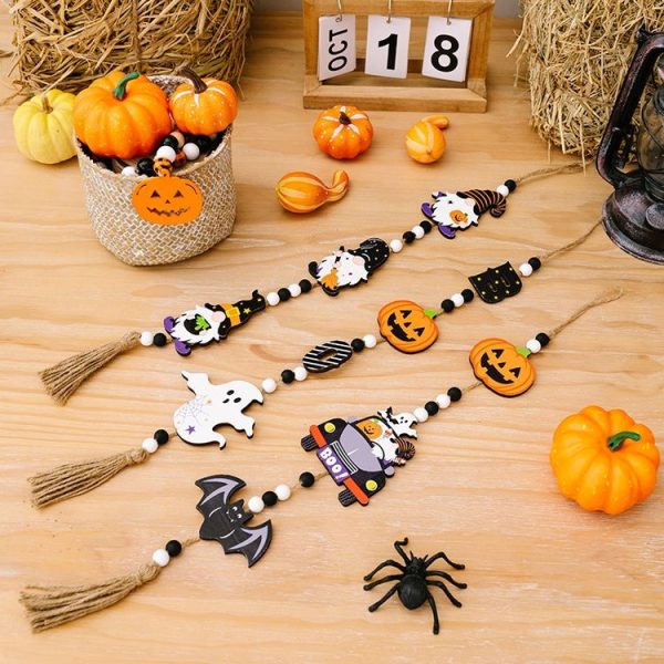 Halloween Home Party Bead Hanging Tag Holiday Scene Decoration Props (Ghost) - Image 8