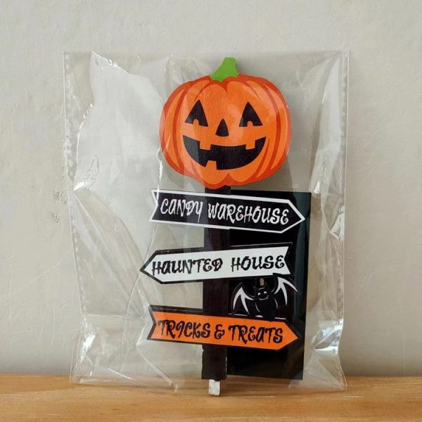 Halloween Guide Wooden Ornaments Cartoon Letters Decoration Supplies (Pumpkin Model) - Image 7