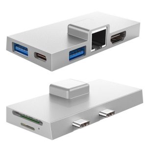 Surface Pro 8 / 9 / X Dual Type-C Computer Expansion Hub 7 In 1 Docking Station