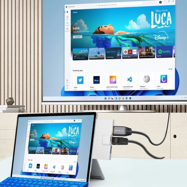 Surface Pro 8 / 9 / X Dual Type-C Computer Expansion Hub 7 In 1 Docking Station - Image 10