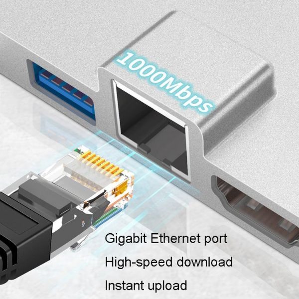Surface Pro 8 / 9 / X Dual Type-C Computer Expansion Hub 7 In 1 Docking Station - Image 8