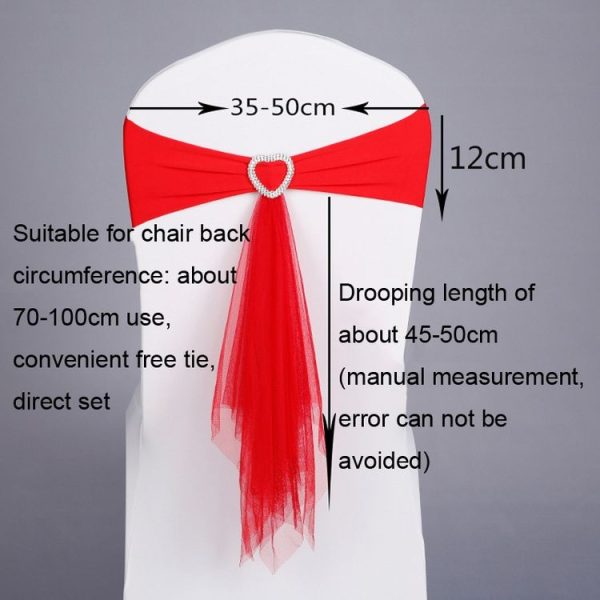 70x58 cm Tie-Free Stretch Chair Back Bow Chair Cover Strap Hotel Wedding Seat Back Decoration (Grass Green) - Image 3