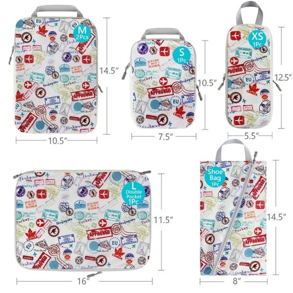 4pcs / set White Travel Waterproof Portable Compression Storage Bag Set - Image 3