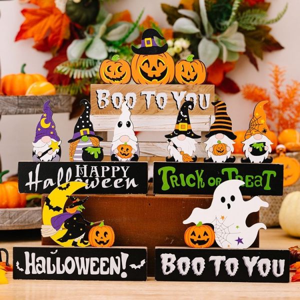 Wooden Letter Table Decoration Halloween Scene Decoration Props, Style: A Model - Image 2