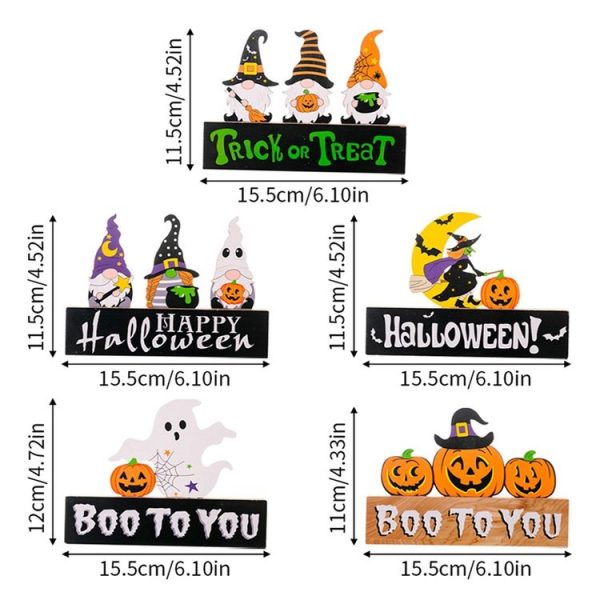Wooden Letter Table Decoration Halloween Scene Decoration Props, Style: A Model - Image 3