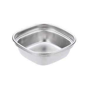 Stainless Steel Square Sauce Dish Hotpot Seasoning Disc Barbecue Tableware, Style: 1 Grid (Silver)