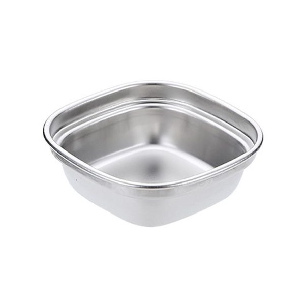 Stainless Steel Square Sauce Dish Hotpot Seasoning Disc Barbecue Tableware, Style: 1 Grid (Silver)
