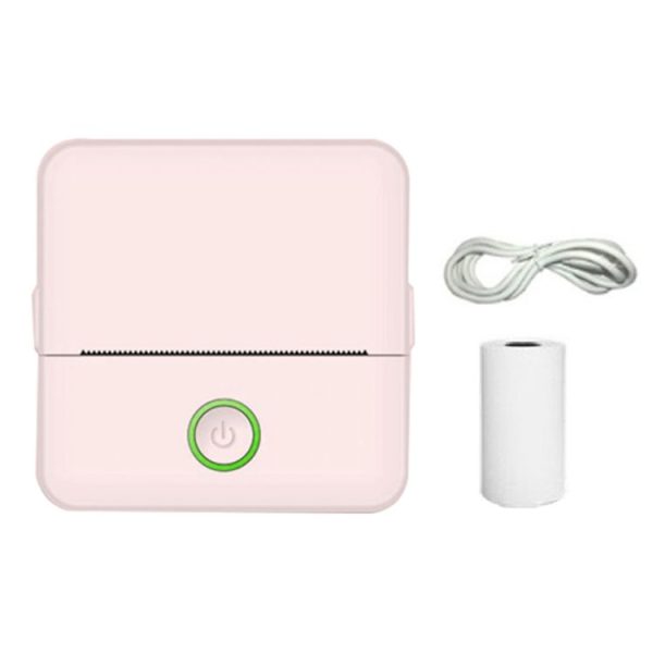 X6 200DPI Student Homework Printer Bluetooth Inkless Pocket Printer Pink Printer Paper x1