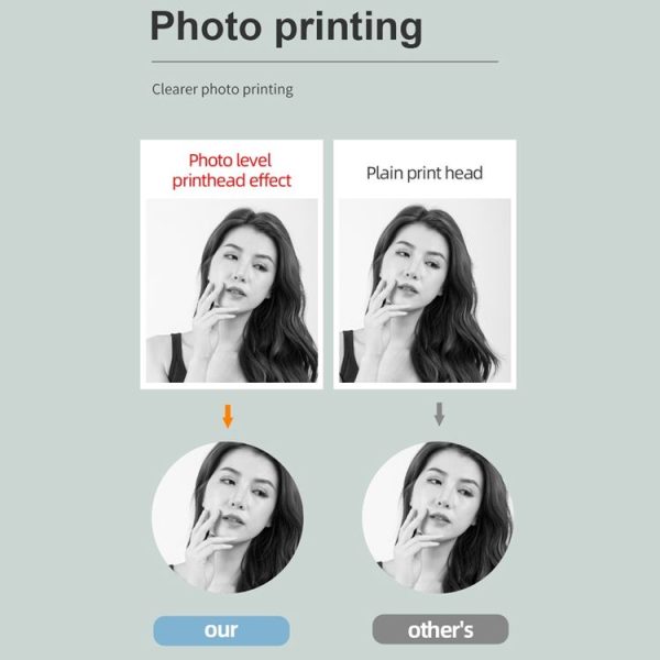 X6 200DPI Student Homework Printer Bluetooth Inkless Pocket Printer Pink Printer Paper x1 - Image 6