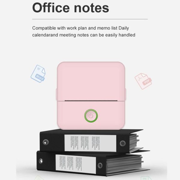 X6 200DPI Student Homework Printer Bluetooth Inkless Pocket Printer Pink Printer Paper x1 - Image 9