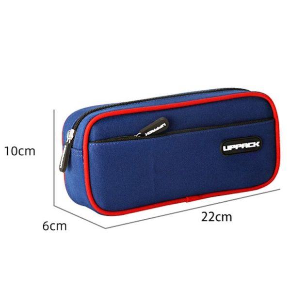 UPPACK Large Capacity Canvas Waterproof Pencil Case Student Stationery Bag, Color: Black - Image 3
