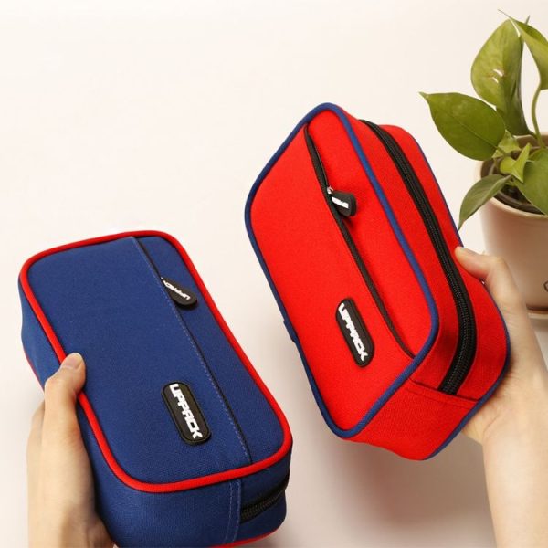 UPPACK Large Capacity Canvas Waterproof Pencil Case Student Stationery Bag, Color: Black - Image 8