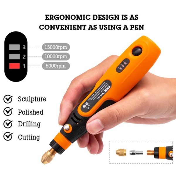 HILDA 3.6V Electrical Grinder Pen Precision Carving Micro Power Drill, Model: Rotary Tool - Image 3