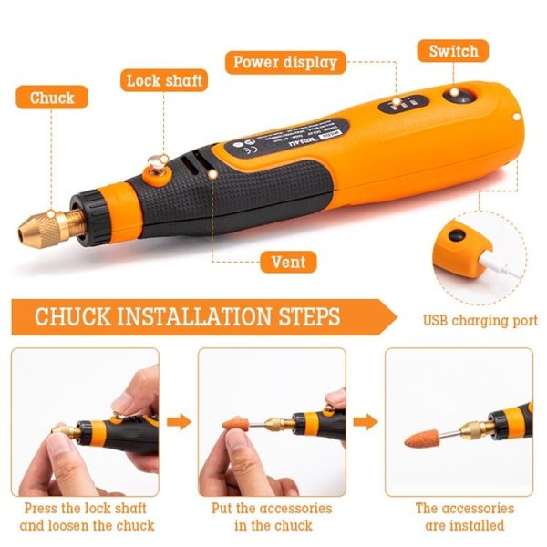 HILDA 3.6V Electrical Grinder Pen Precision Carving Micro Power Drill, Model: Rotary Tool - Image 5