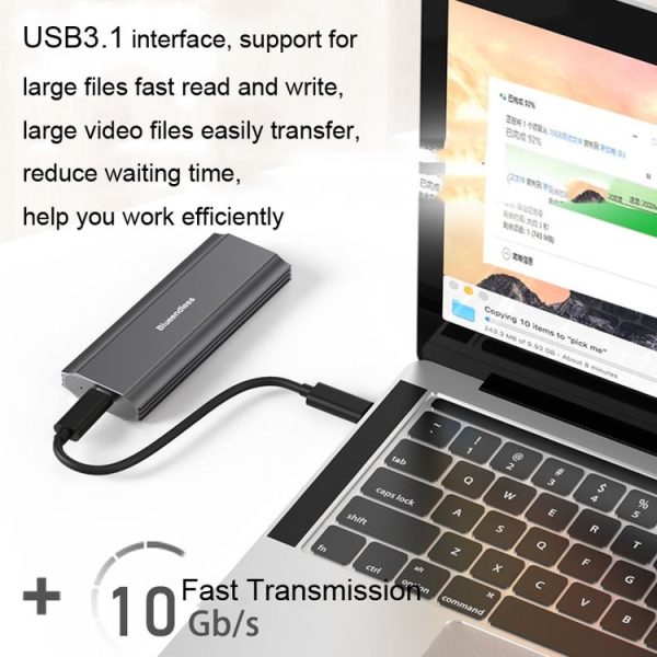 Blueendless 2809 General Dual Protocol Wiring C-A M.2 Mobile Hard Disk Case SSD External Solid Hard Drive Enclosure Box - Image 6