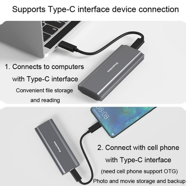 Blueendless 2809 General Dual Protocol Wiring C-A M.2 Mobile Hard Disk Case SSD External Solid Hard Drive Enclosure Box - Image 8