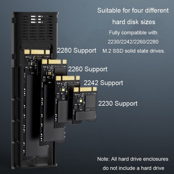 Blueendless 2809 General Dual Protocol Wiring C-A M.2 Mobile Hard Disk Case SSD External Solid Hard Drive Enclosure Box - Image 9