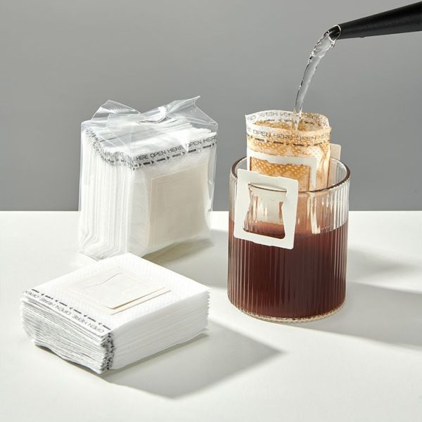 50pcs / Pack Ear-mounted Coffee Filter Portable Drip Coffee Filter Paper Coffee Powder Filter Bag - Image 2