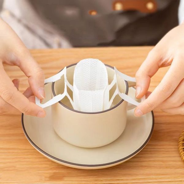 50pcs / Pack Ear-mounted Coffee Filter Portable Drip Coffee Filter Paper Coffee Powder Filter Bag - Image 6