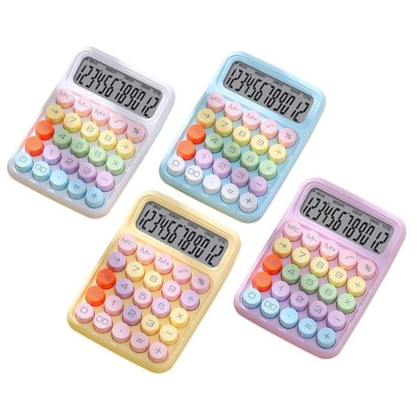 12-Bit Dopamine Flex Keyboard Calculator Candy Color Office Student Calculator (Sky Blue) - Image 2