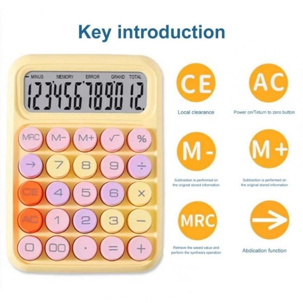 12-Bit Dopamine Flex Keyboard Calculator Candy Color Office Student Calculator (Sky Blue) - Image 3