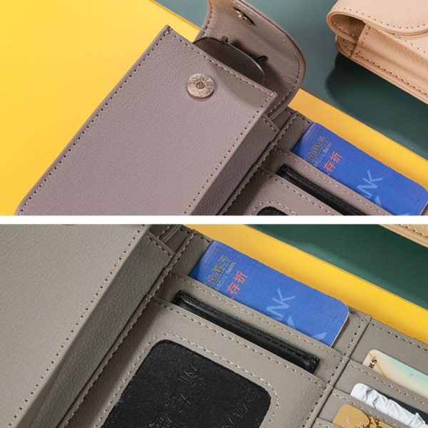 Car Sun Visor Storage Glasses Case Card Holder Bill Document Holder (Black) - Image 4