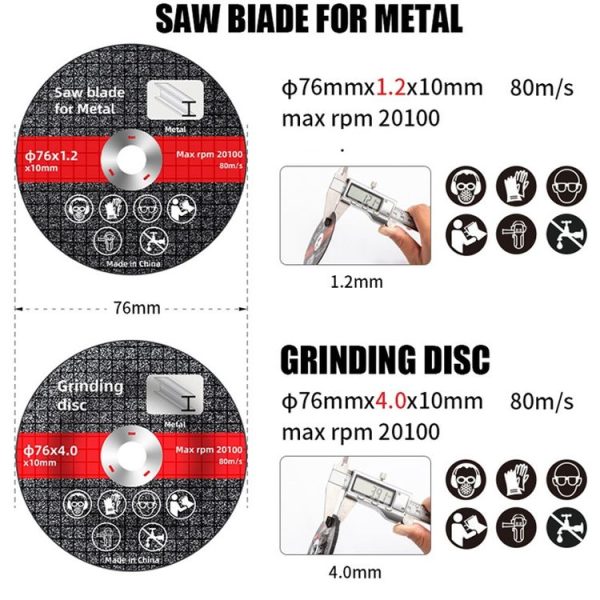 HILDA Grinding Tools Li-Ion Angle Grinder Accessories, Model: Saw Blade - Image 3