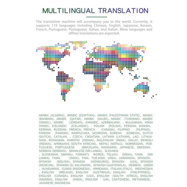 2.88-inch HD Screen WiFi Translator 139 Languages Voice Translator Photo Recording Translator Pen (Dark Gray) - Image 4