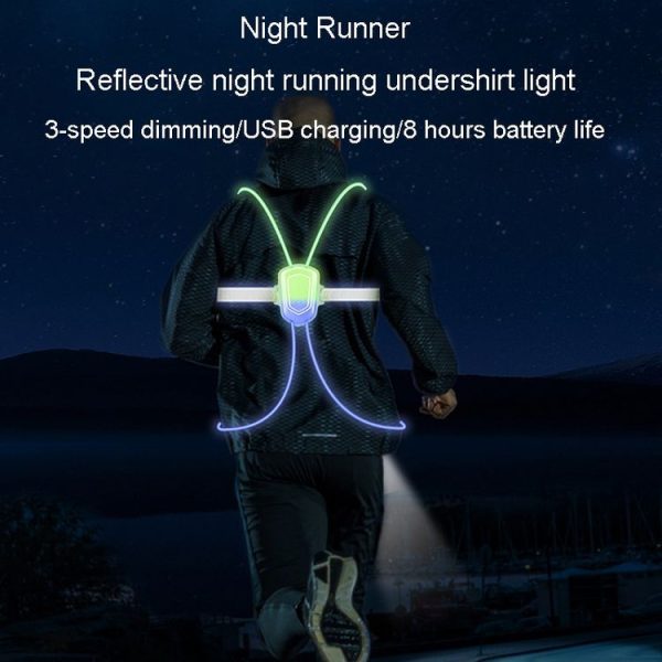 LED Running Lights Outdoor Sports Walking Riding Warning Lighting Vest Night Running Night Fishing Lights (White) - Image 10