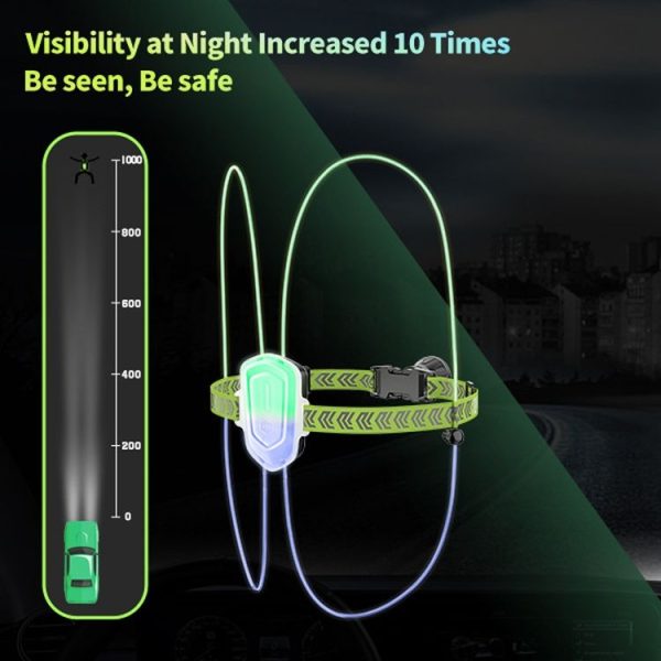LED Running Lights Outdoor Sports Walking Riding Warning Lighting Vest Night Running Night Fishing Lights (White) - Image 9
