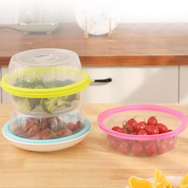 Silica Gel + PP Meal Cover Food Preservation Cover for Refrigerators Microwave Oven (Green) - Image 10