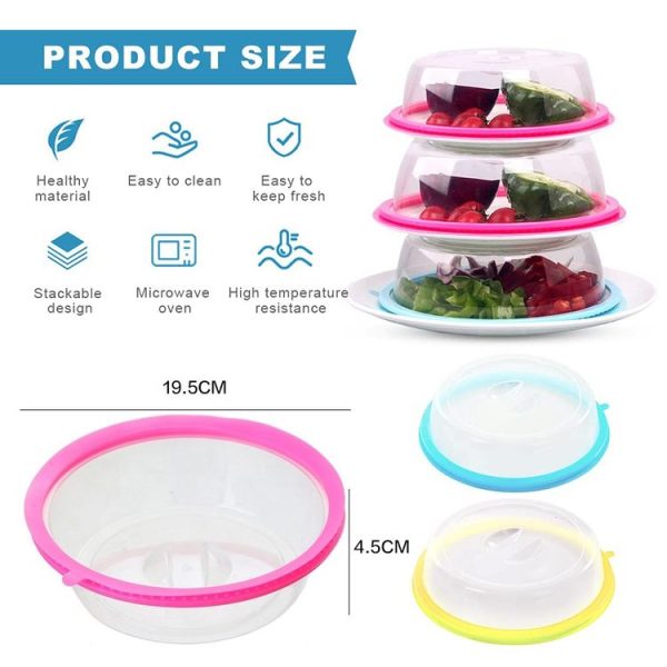 Silica Gel + PP Meal Cover Food Preservation Cover for Refrigerators Microwave Oven (Green) - Image 3