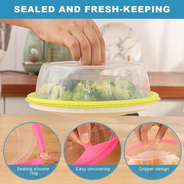 Silica Gel + PP Meal Cover Food Preservation Cover for Refrigerators Microwave Oven (Green) - Image 4