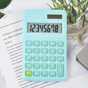 8-digit Candy Colored Solar Calculator Multifunctional Mini Student Electronic Calculator (Pine Stone Green)